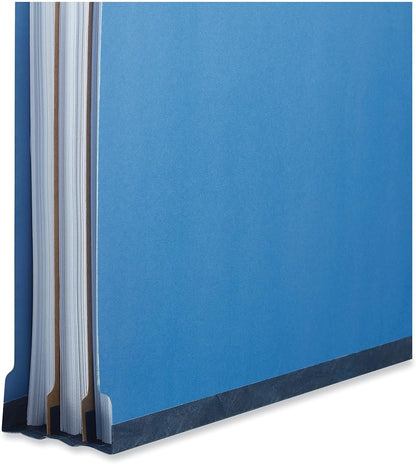Universal 10211 Pressboard Classification Folders, Legal, Four-Section, Cobalt Blue, 10/Box