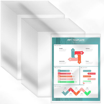 VOKOY 100 Pack No Holes Sheet Protectors,8.5" x 11", Letter Size Heavy Duty Clear View Page Protectors Without Holes,Top Loading Clear Paper Sleeves Document Artwork Protectors