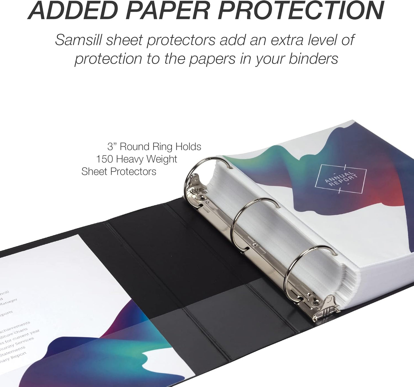 Samsill 1.5 Inch 3 Ring Binders, Economy Round Ring, Clear View Cover, 325 Sheet Capacity - for School, Home, Office - White, 4 Pack