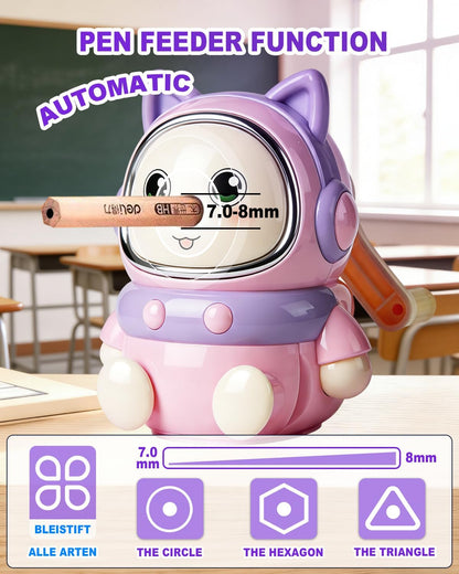 Pencil Sharpener Manual 5 Thickness Adjustable & Self-Feed Hand Crank Desktop Portable Pencil Sharpener for 7.0-8mm Pencil Nibs Classroom Home and Office Artists