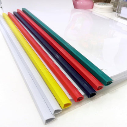 PATIKIL 10Pcs Binding Bars, 15mm Binding Bars Slide Grip 120 Sheets Capacity A4 Size Report Binder Triangle Presentation Binder for Report Cover Resume, Blue