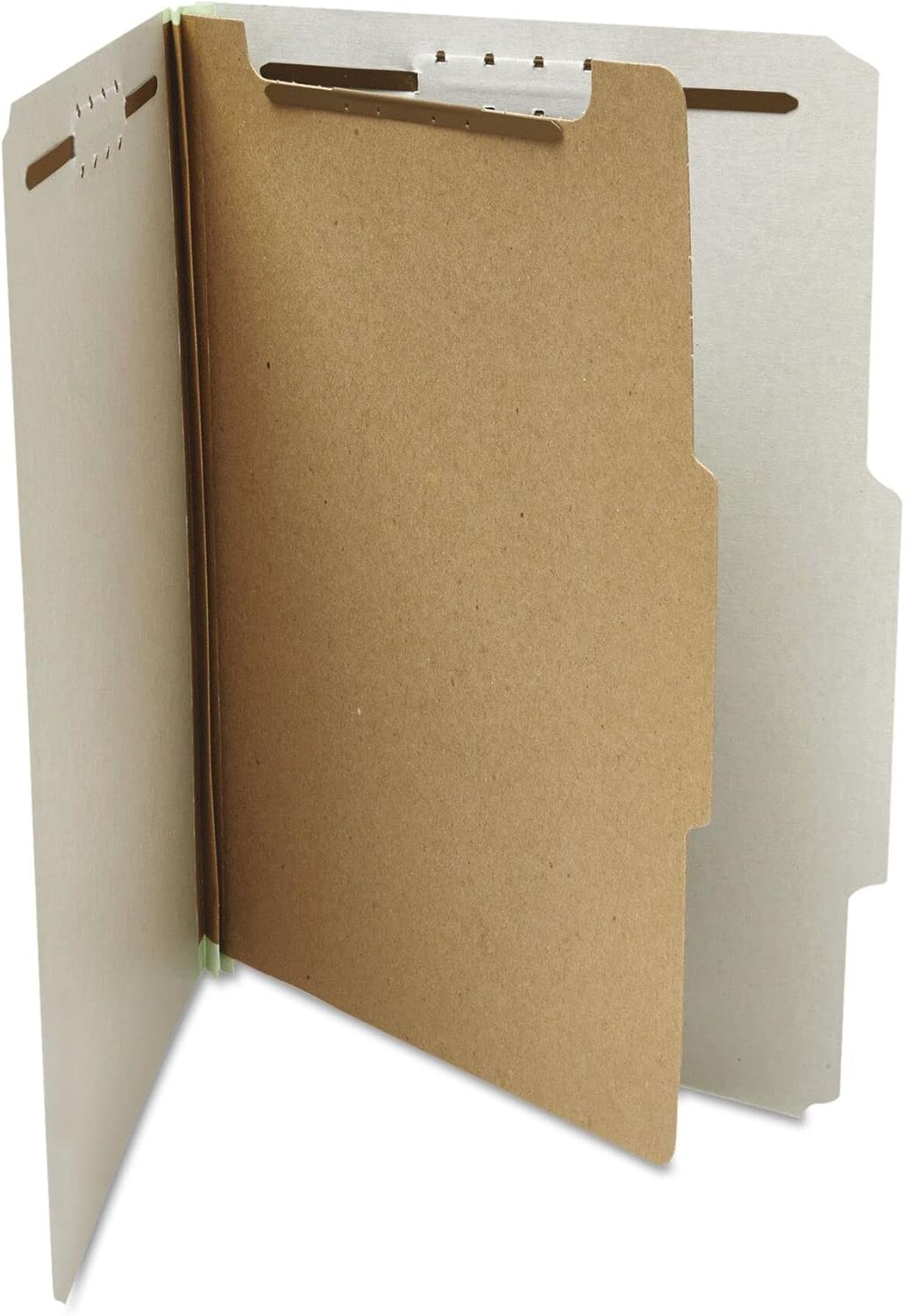 Universal 10252 Pressboard Classification Folder, Letter, Four-Section, Gray, 10/Box