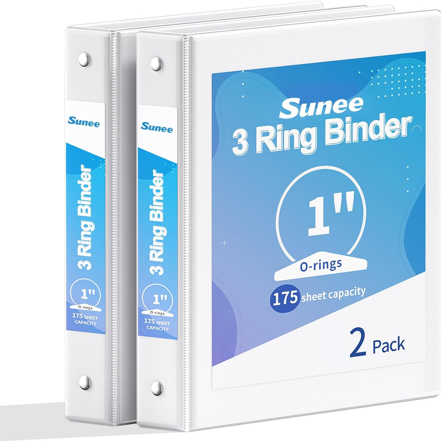 SUNEE 3 Ring Binder 3 Inch 2 Pack, Clear View Binder Three Ring PVC-Free (Fit 8.5x11 Inches) for School or Office Supplies, Pink