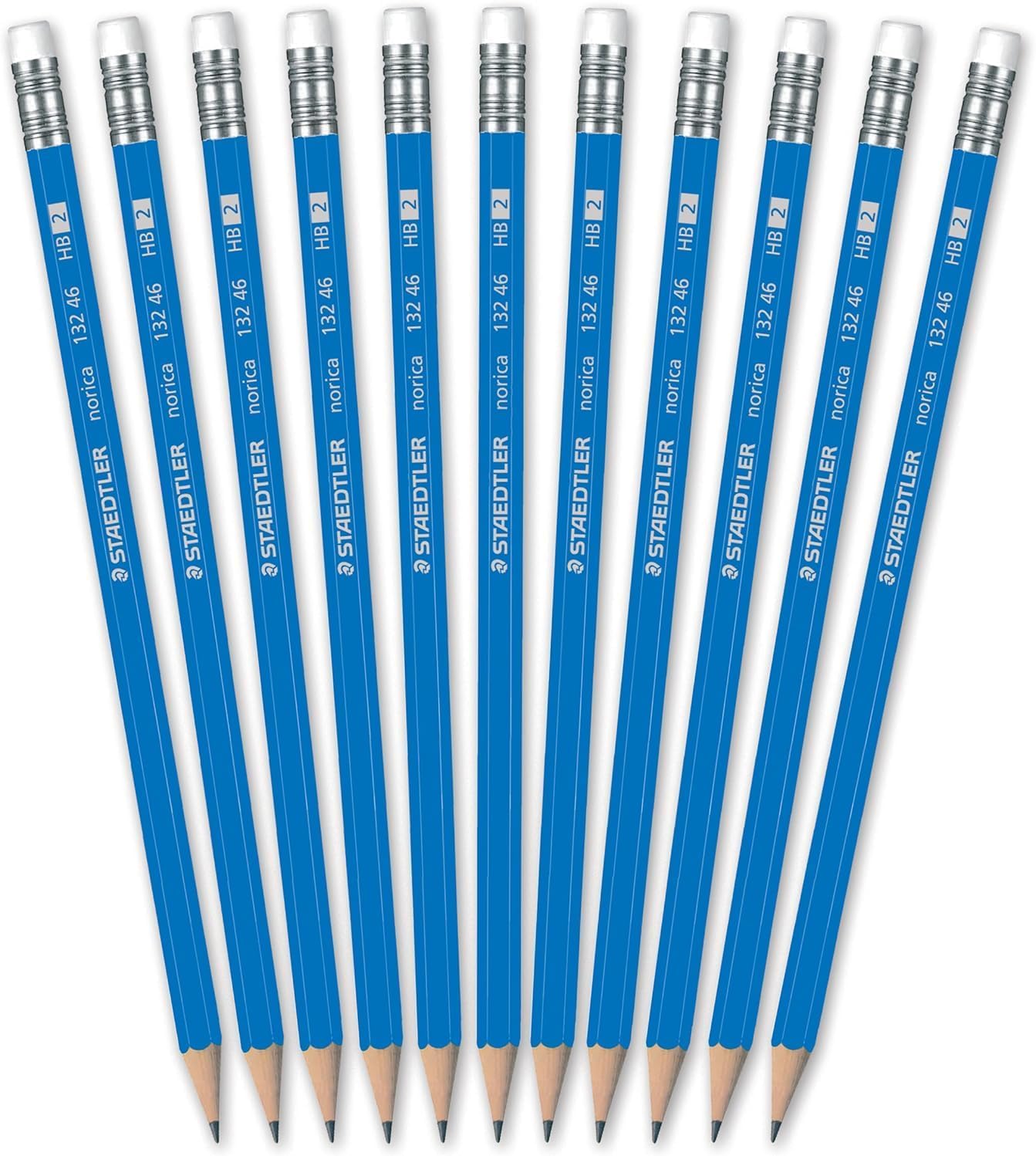 STAEDTLER Norica #2 HB Wood-Cased Pencil Set: 18 Pre-Sharpened Graphite Pencils with 1 Eraser & 1 Sharpener, Break-Resistant Lead, For Writing & Drawing, Blue, Ideal for Classroom, Home & Office