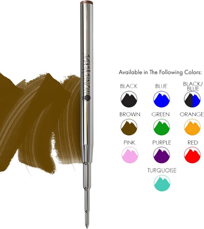Monteverde USA Capless Ceramic Gel Refills to Fit Montblanc Ballpoint Pens, Fine Point Black Ink, Converts to Capless Rollerball, 2-Pack (M132BK)