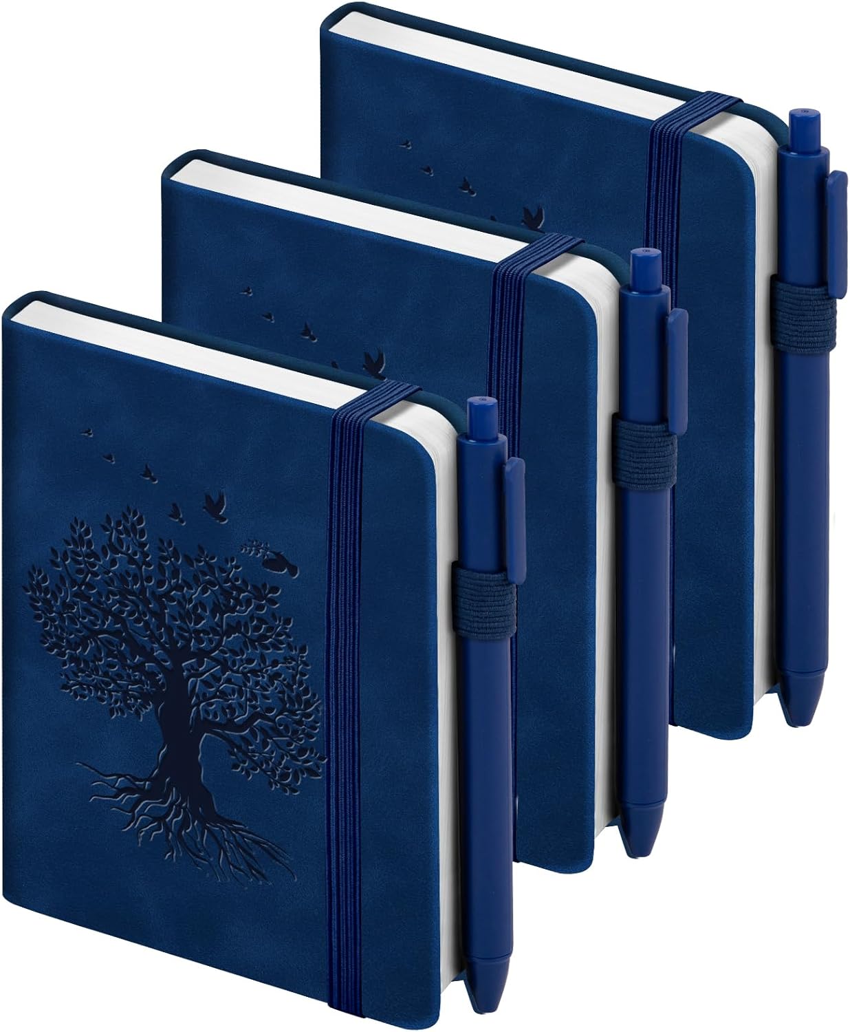 3 Pack Pocket Journaling Notebooks, A6 Small Notebook For Note Taking Journaling Notebooks Journals For Writing Mini Note Pads With Pen Holder 120 Pages 100 GSM Thick Paper(Nude, Brown, Forest Green)