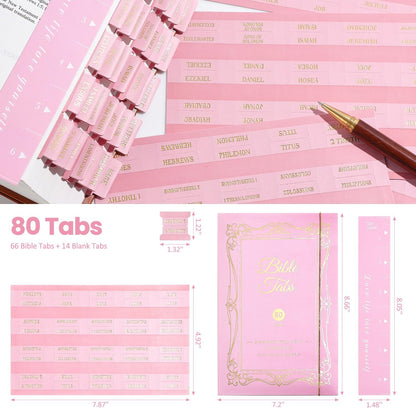Laminated Bible Tabs, Gold Foil Embossed Lettering Bible Chapter Index Tabs for Women Men, Reposition Large Print Sticky Labels, Easy to Read and Apply, 105Chapters Labels for Easy Navigation (Black)