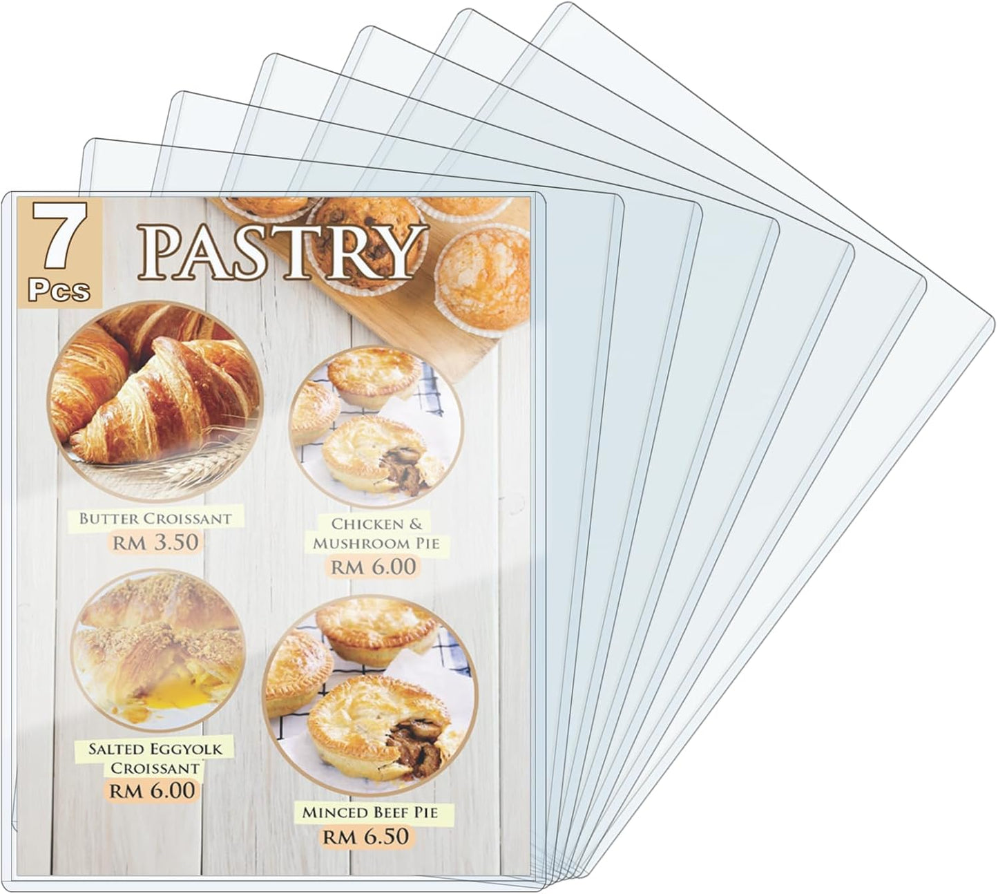 ELEMGULY Rigid Print Protectors, 7 Pack 8.5 x 11'' Plastic Clear Page Sheet Protectors, Hard Paper Page Sleeves for Document, Paper, Picture, Photo