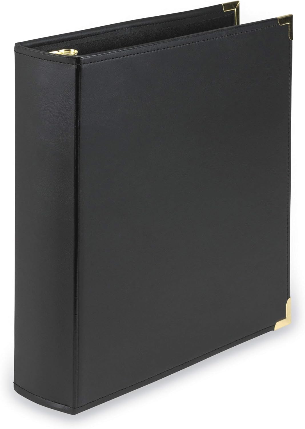 Samsill Classic Collection Leather 3 Ring Binder, Executive Presentation Portfolio, 0.5 Inch (Holds 100 Sheets), Brass Round Ring, Burgundy