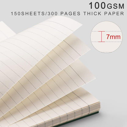 EMSHOI A5 Spiral Notebook College Ruled Lined Journal, Small 5.7" X 8.22", 300 Pages/150 Sheets, 100gsm Thick Paper, Waterproof Hardcover, for Office School Women Men Work Writing Notes, Blue
