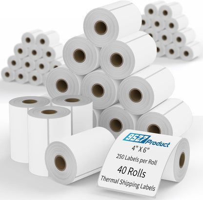 9527 Product Fanfold 4 x 6 Direct Thermal Labels White Perforated Shipping Labels, 500pcs per Stack,1 Stack