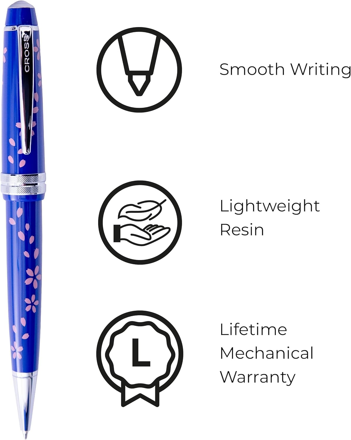 Cross Bailey Light Refillable Ballpoint Pen Presented in a Everyday Gift Box - Medium Point, Black Ink, Polished Green
