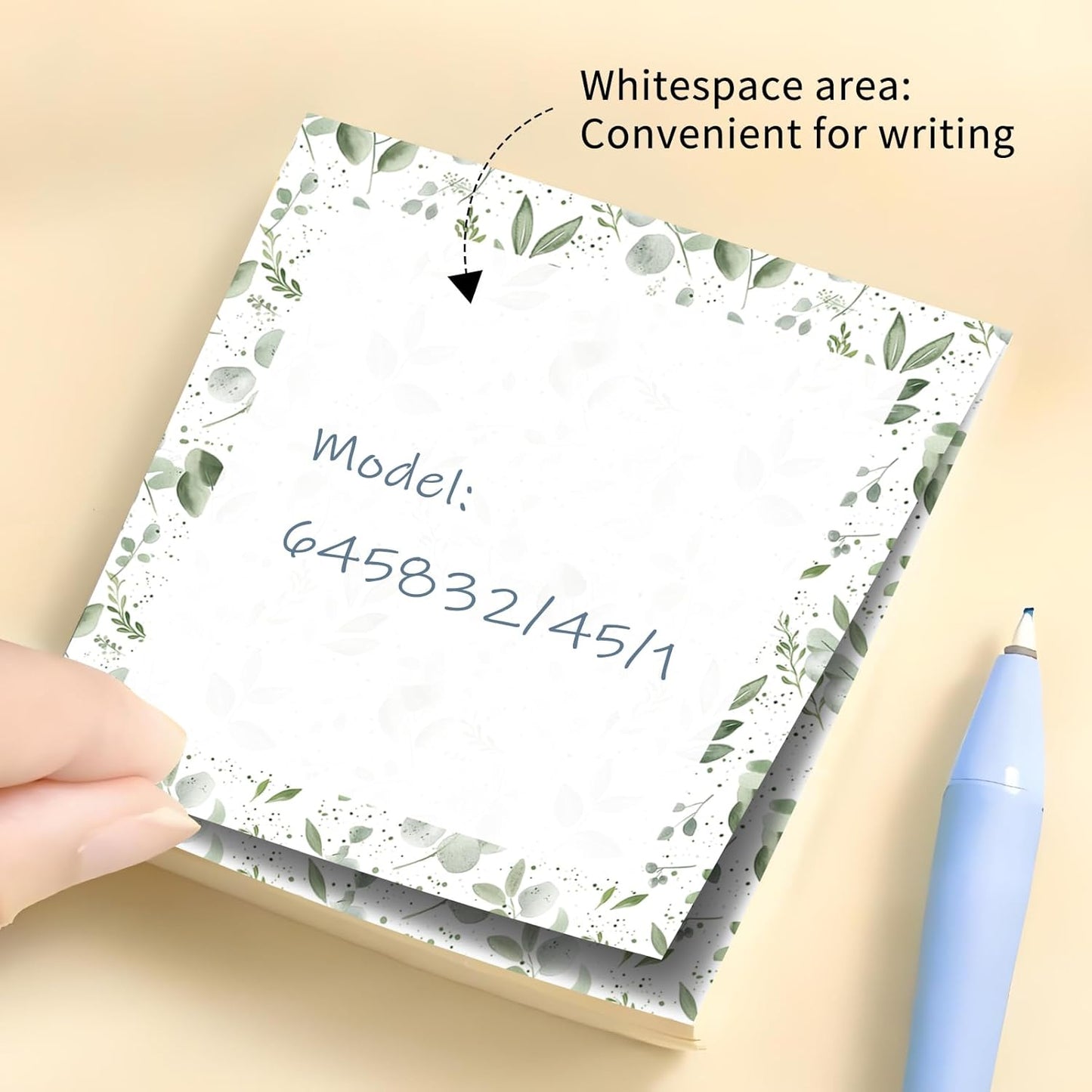 Sticky Notes 3x3 Inch, 2 Pads Cute Self-Stick Note Pads, Strong Adhesive Notepads for Office, Home, School, Organization and Reminders Watercolor Wildflowers