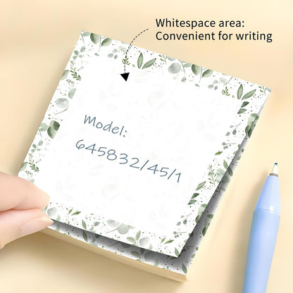 Sticky Notes 3x3 Inch, 2 Pads Cute Self-Stick Note Pads, Strong Adhesive Notepads for Office, Home, School, Organization and Reminders Watercolor Wildflowers