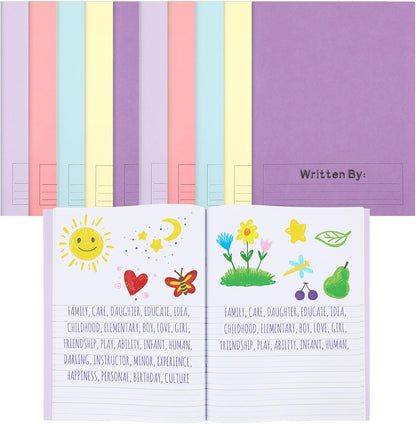 Henoyso 12 Pcs Primary Composition Notebook K-2 Primary Journal, Notebook for Kids Supplies, Bulk Blank Writing Book for Kid to Write Draw Journal 60 Page (9.8″ X 7.5″,Light Color)