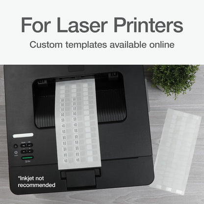 Redi-Tag Laser Index Tabs, Divider Tabs, Permanent Adhesive Index Labels, Customizable Divider Labels, 7/16" x 1", White, 180 Tabs, (B33001)