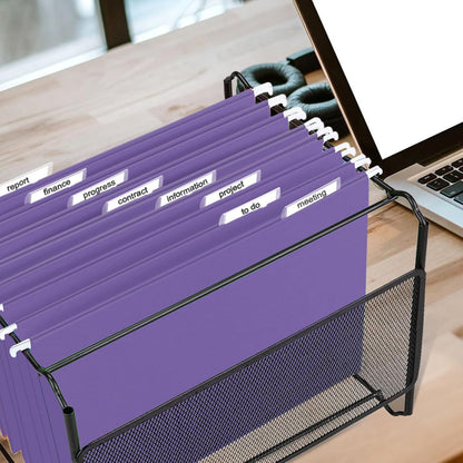HERKKA Hanging File Folders, 30 Pack Reinforced Letter Size Hanging Folders, Designed for Bulky Files, Filing Cabinet, 1/5-Cut Adjustable Tabs (Blue)