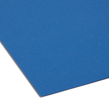 Smead Interior File Folder, 1/3-Cut Tab, Letter Size, Aqua, 100 per Box, Expandable File Folders for Filing Cabinet
