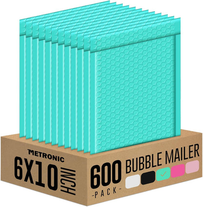 Metronic Bubble Mailers 6x10 Inch 100 Pack Black Usable Size 6x9" Opaque Padded Envelopes Waterproof Bubble Envelopes Cushioning Mailer for Small Business Mailing Makeup Jewelry Gifts