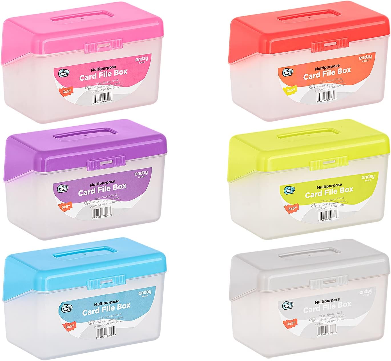 Enday Index Card Holder Pink, 3x5 Note Flash Card Organizer Case, Index Card File w/flip top, Notecard Recipe, Holder, Holds 250 Cards, Also Available in Purple, Red, Green, Blue, Grey (1 PC)