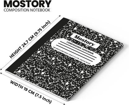 MOSTORY 50 Pack Bulk Composition Notebook - College Ruled 200 Pages (100 Sheets), Size 7.5" x 9.75", Bulk School Supplies, Office, Bulk Notebooks for School, Writing Journal Notebook with Lined Paper