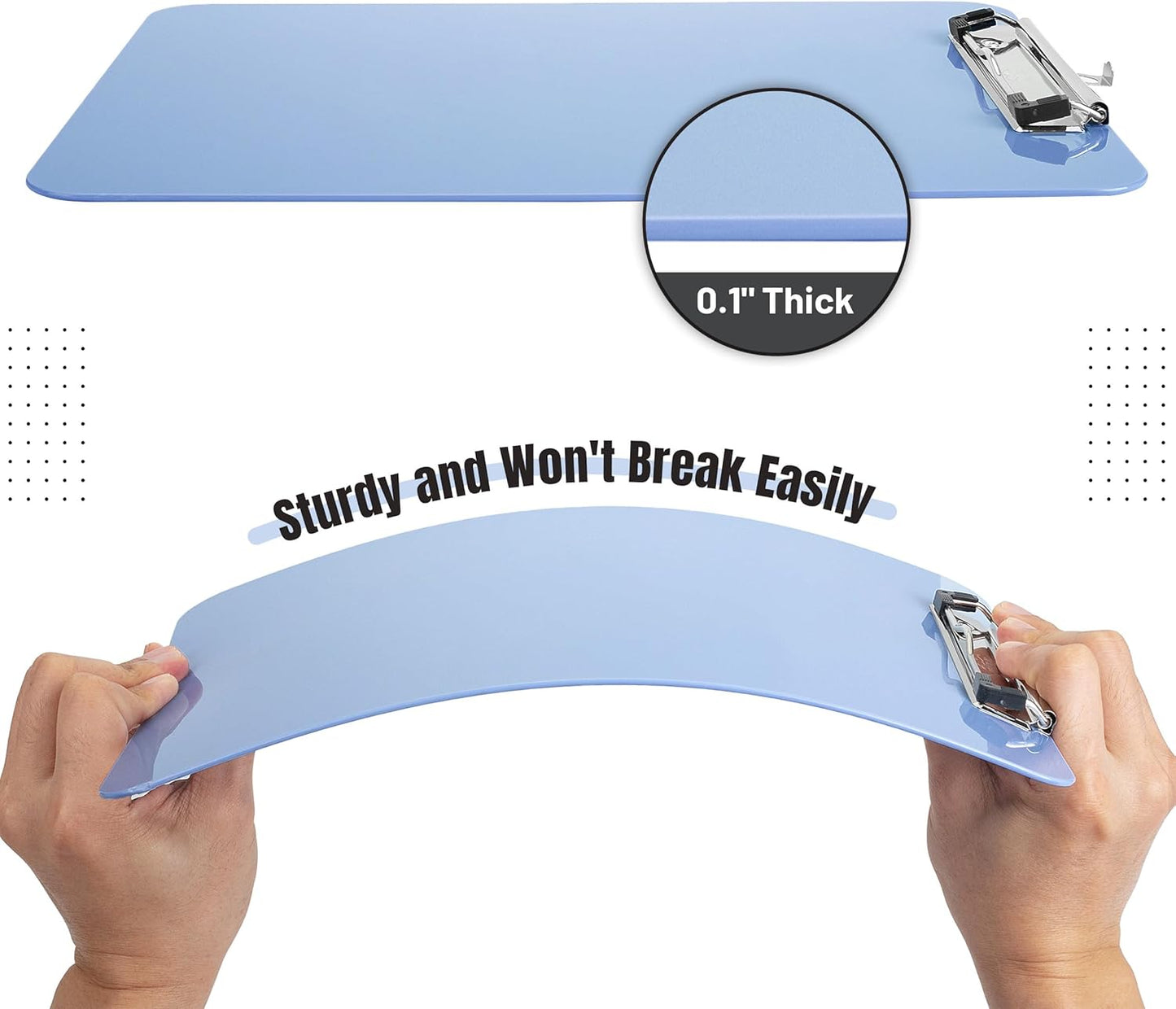 Mr. Pen- Plastic Clipboard, Letter Size, Black, Clipboard Plastic, Low-Profile Metal Clip with Retractable Hanging Hole