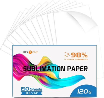 HTVRONT Sublimation Paper 8.5 x 11 inches - 150 Sheets Sublimation Paper Compatible with Inkjet Printer 120gsm
