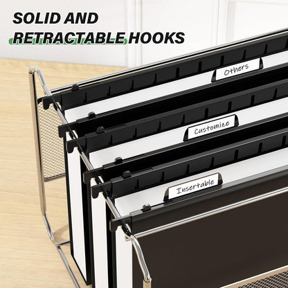 Ansook Hanging File Folder Letter Size Extra Capacity,Heavy Duty 2" Expansion Plastic File Folders Hanging with Tabs,6 Pack Reinforced Hanging File Organizer,File Cabinet Folders for Office Bulk Files