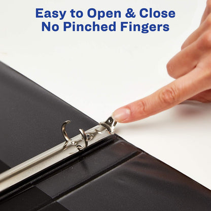 Avery Standard View 3 Ring Binder, 0.5" Round Rings, 100-Sheet Capacity, 0.7 Inch Wide Spine, 1 Black Binder, Ideal for Lightweight Organization and Occasional Referencing (17701)
