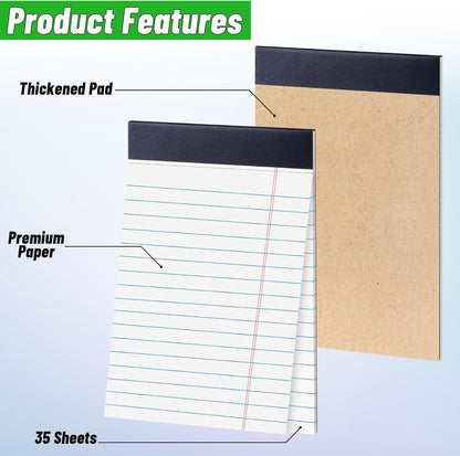36 Pack Legal Pads Bulk, 5x8 Inch Rainbow Notepad, Note Pads Wide Ruled Perforated Memo Pad for Work Study Daily Note Taking List, Lined Writing Pads Memo Refills Notepads for Office Home School