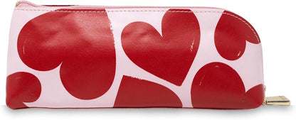 kate spade new york Pen and Pencil Case with Office Supplies, Zip Pouch Includes 2 Pencils, Sharpener, Eraser, and Ruler, Polka Dots (black/white)