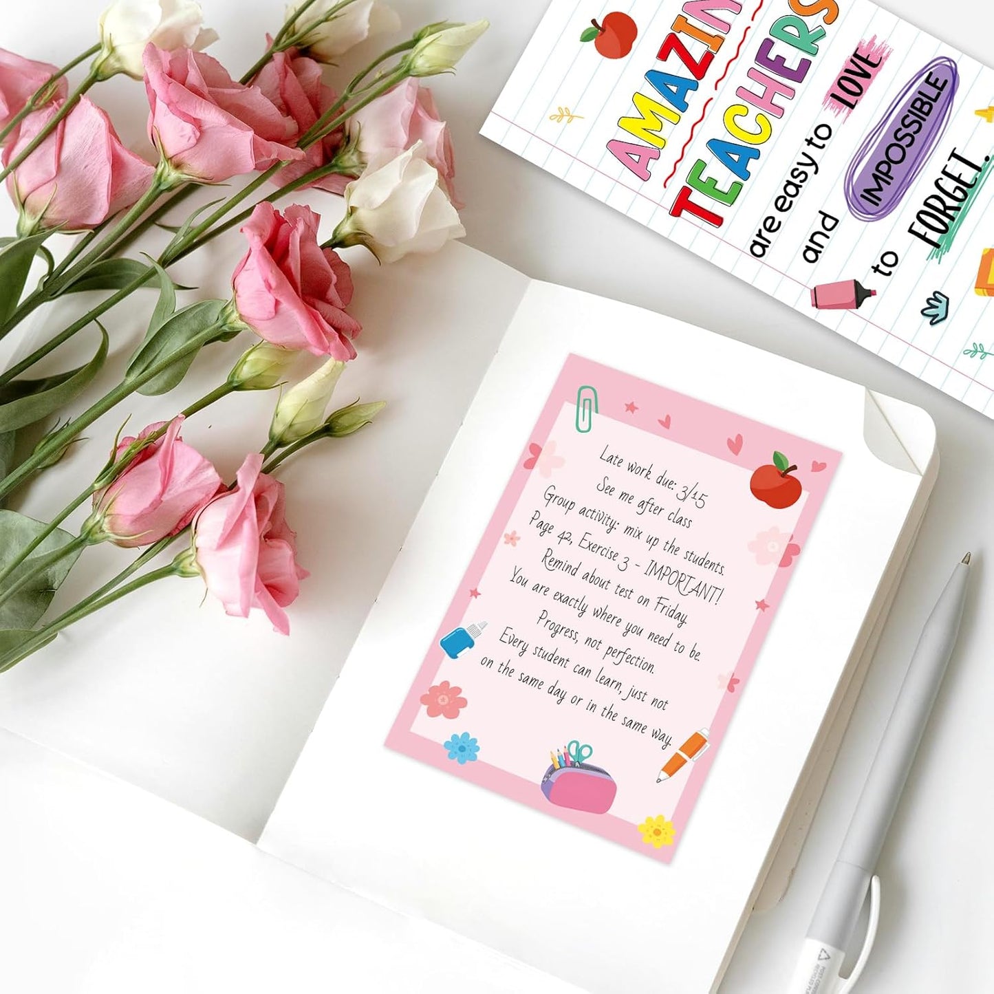 Ceiba Tree Teacher Sticky Notes Set Self-Stick Memo Pads Page Markers Thank You Teachers Giftd for Appreciation Week End of Year