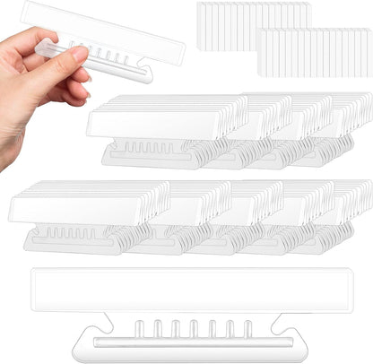 50 Pieces 4 Inch Clear Hanging Folder Tabs Hanging File Folder Tabs Clear Tabs for Hanging File Folders for 3 1/2 Inch Hanging File Folders with Tabs Office Hanging Files (50)
