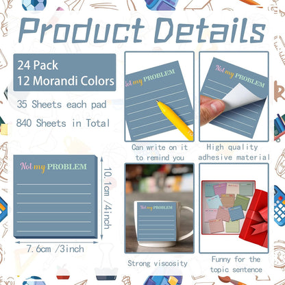 Yinder 48 Pcs Inspirational Sticky Notes Cute Motivational Sticky Notes Pad End of Year Employee Appreciation Gifts Bulk for Teacher Nurse Coworkers Office Supplies 3 x 3'' (Thank You,Dark Color)