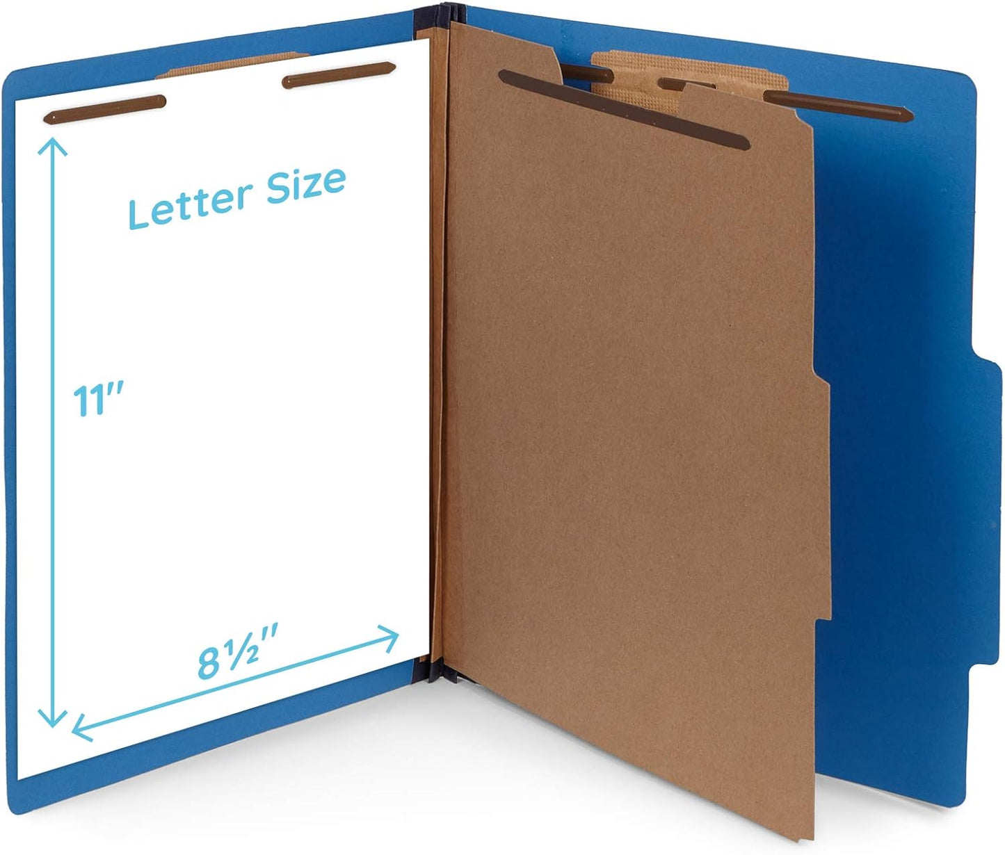 Blue Summit Supplies 30 Dark Blue Classification Folders - 1 Divider - 2 Inch Tyvek Expansions - Durable 2 Prongs for Standard Medical Files, Office Reports - Letter Size, Dark Blue, 30 Pack