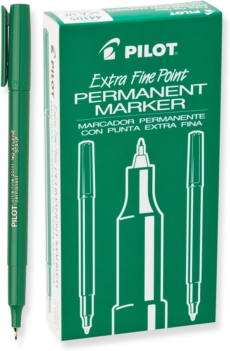 PILOT Extra Fine Point Permanent Markers, Blue Ink, 12-Pack (44103)