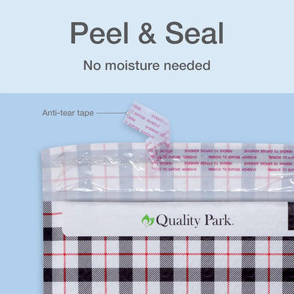 Quality Park Bubble Mailers, 8.5 x 11 Shipping Envelopes, Water Resistant White Poly Padded Envelopes, Redi-Strip Peel Off Closure, 25/Box (QUA85859)