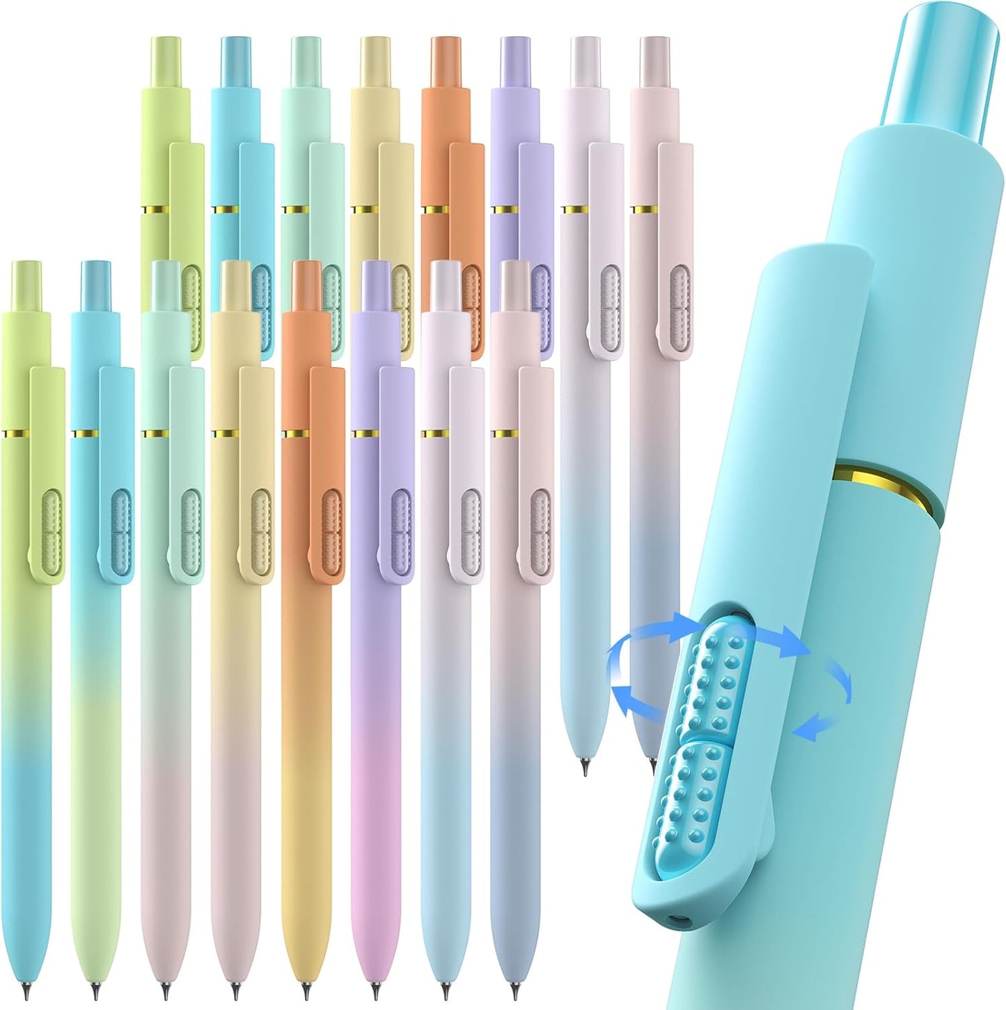 Hiacry 8 Pcs Gel Pens - 0.7mm Fine Point Smooth Writing Black Ink, Quick-Dry Long Lasting Fidge Pens, School & Office Supplies for Men Women