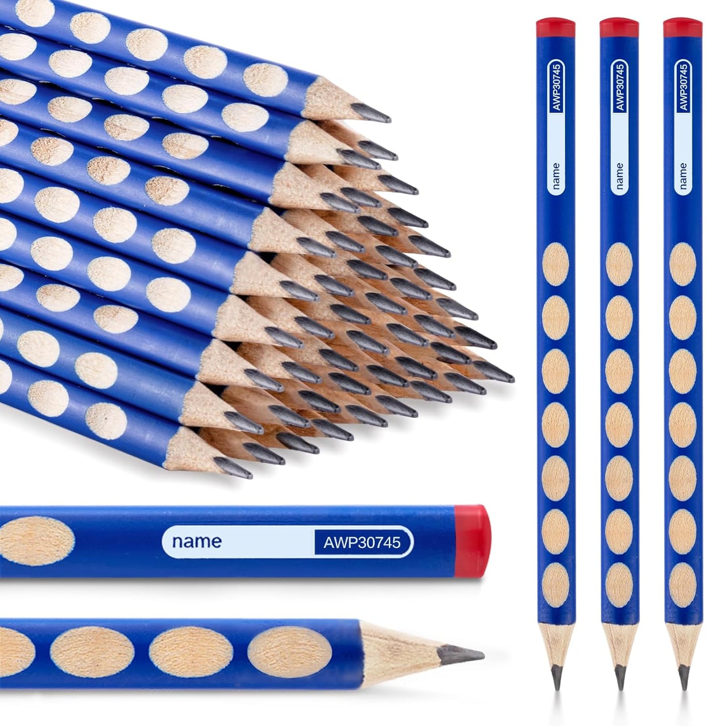 M&G 30pcs Triangular Pencils, 2B Pencils with Grip Correction, Wooden Graphite Pencils, Pre-Sharpened Break-Resistant, Suitable for Writing, Drawing, and Sketching
