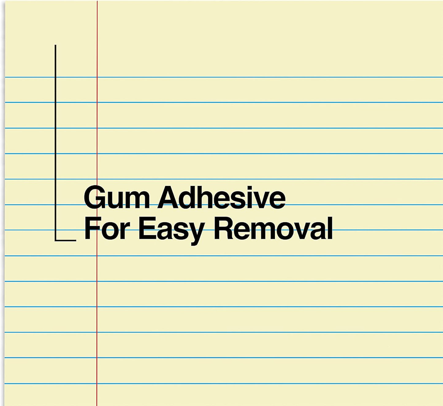 STAPLES Glue‑Top Notepad, 8.5” x 11”, Wide Ruled, Canary, 12‑Pack