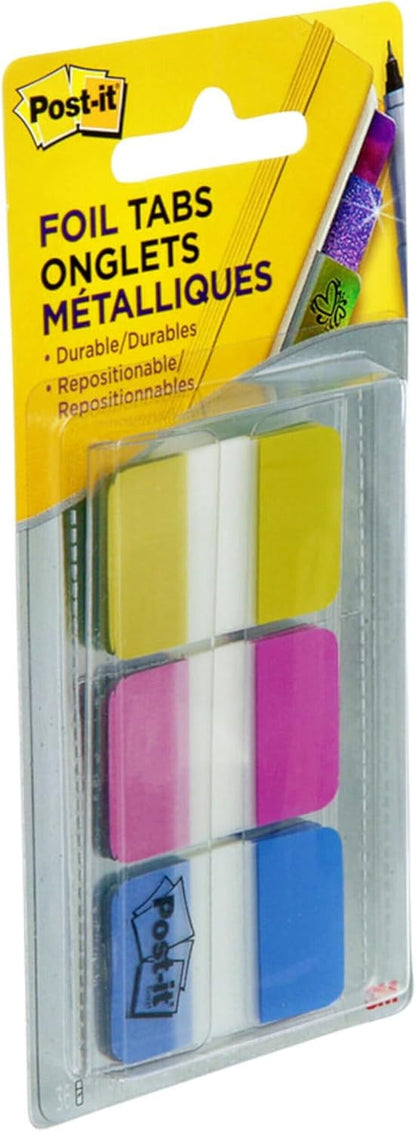 Post-it Foil Tabs, Iridescent Colors, 36 Tabs/Pack, 1 in x 1.5 in (686-FLOPBT)