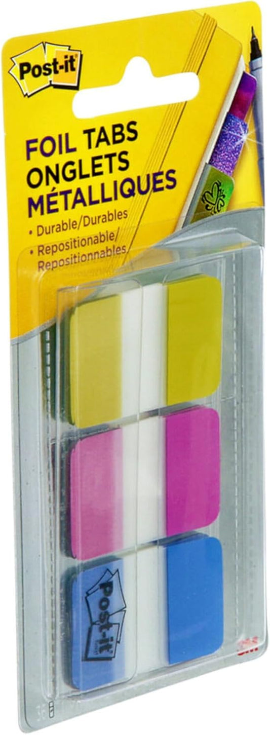 Post-it Foil Tabs, Iridescent Colors, 36 Tabs/Pack, 1 in x 1.5 in (686-FLOPBT)