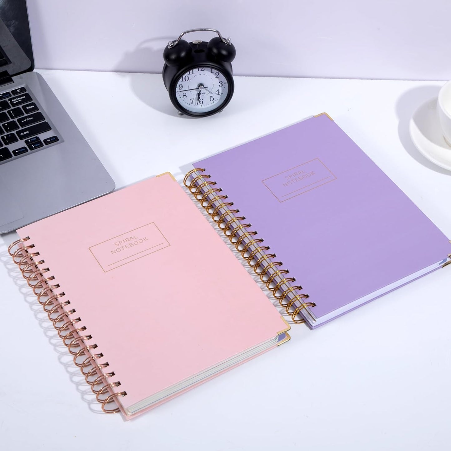 Hardcover Spiral Notebook with Tabs 8"x10" Large Spiral Lined Journals for Women with Dividers 240 Pages College Ruled Composition Notebook 5 Subject Notebook for Work, Back to School, Gifts, Purple