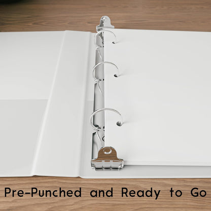Half Letter Blank Paper, 3-Hole Punched, 250 Sheets/500 Pages, 100 GSM, Printer Paper Binder Refill, 5.5 in. x 8.5 in.