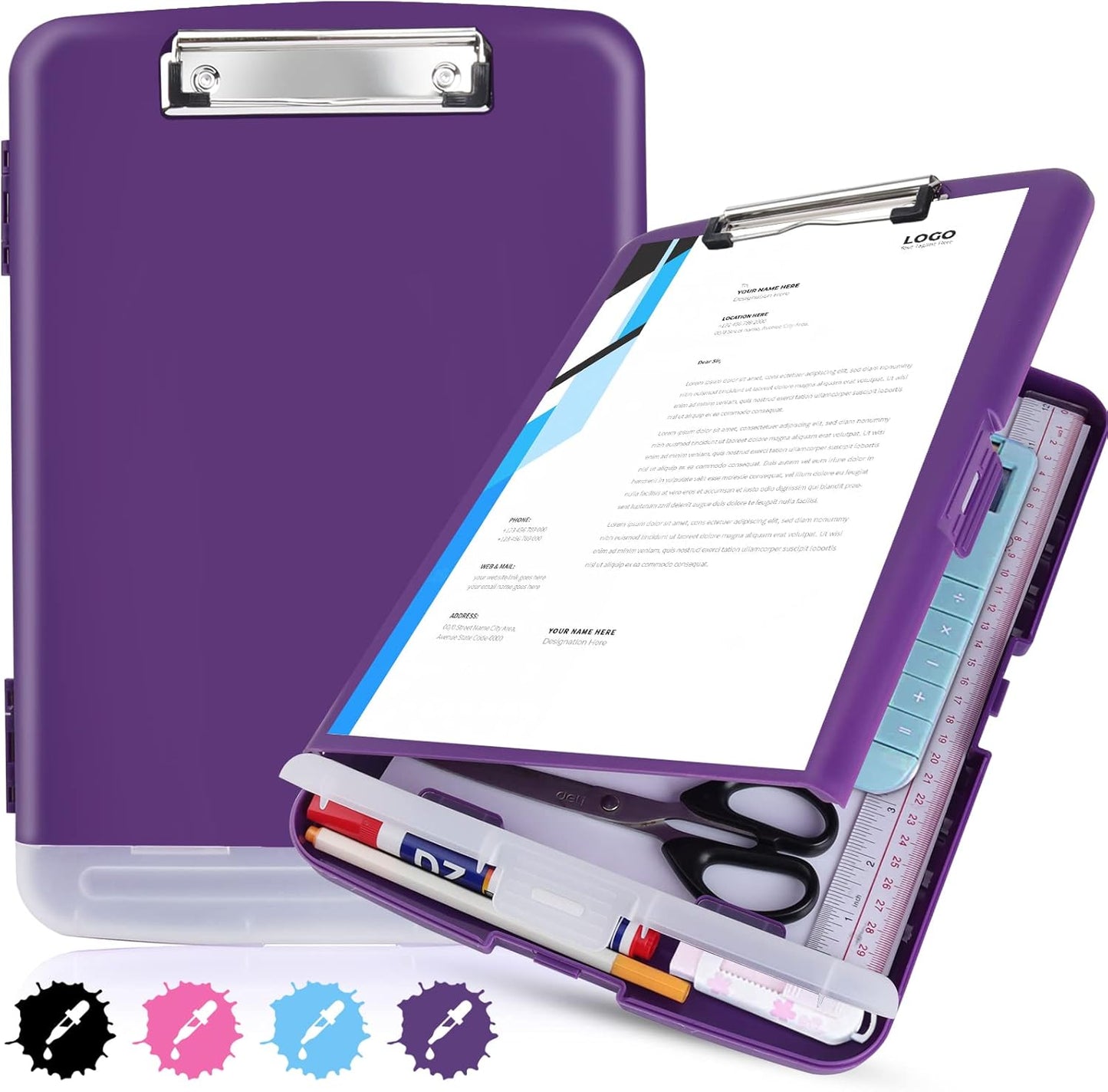 Red Plastic Clipboard with Storage,TFDLCG zm High Capacity Clip Boards 8.5x11,A4 Binder Nursing Clipboard Folder Heavy Duty for Women Teachers Work,School Office