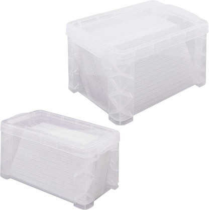 Advantus 40307 Super Stacker Storage Boxes, Hold 400 3 x 5 Cards, Plastic, Clear