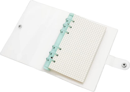 A6 A5 6-Holes Colorful PVC Cover Round Ring View Binder with Snap Button Closure File Folder for Loose Leaf Sheet Protectors Notebook Refill (Pink Daisy, A5 Mini Set) - Colors A