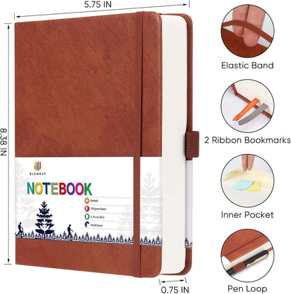 Graph Paper Notebook with 280 Pages,A5 Grid Paper Notebook/Journal,100gsm Thick Graph Leather Journal for Math Science Students,5.75'' × 8.38''-Black