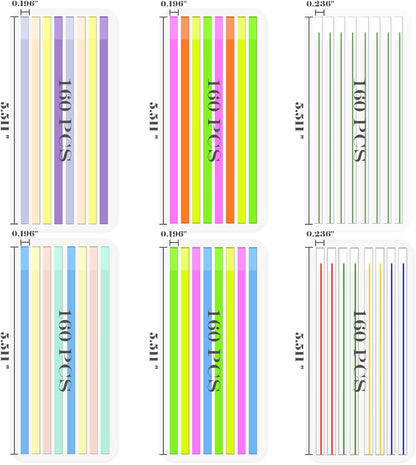 BAYTORY 1380Pcs Transparent Highlighter Tape Reusable, Clear Sticky Tabs for Annotating Books, Long Highlighting Strips Page Markers Index Tabs, Sticky Notes Aesthetic Office School Supplies