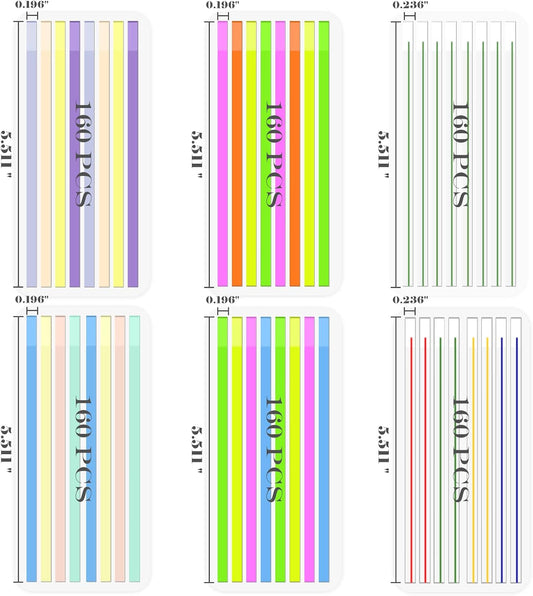 BAYTORY 1380Pcs Transparent Highlighter Tape Reusable, Clear Sticky Tabs for Annotating Books, Long Highlighting Strips Page Markers Index Tabs, Sticky Notes Aesthetic Office School Supplies